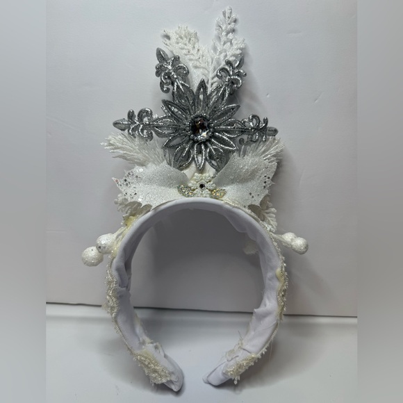 Handmade Ice Queen Fascinator White and Silver Costume Headband Snow Princess main image 11